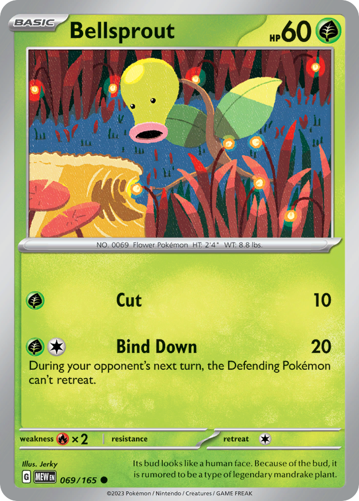 Bellsprout 69 151 Pokémon card