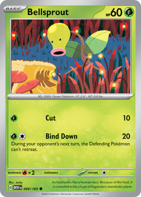 Bellsprout 69 151 Pokémon card