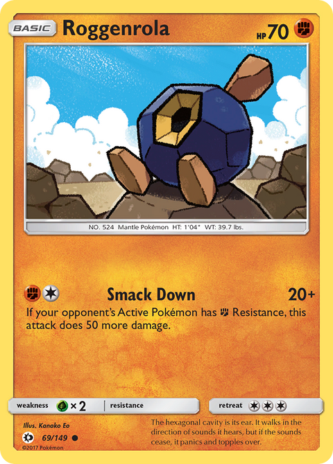 Roggenrola 69 Sun & Moon Pokémon card