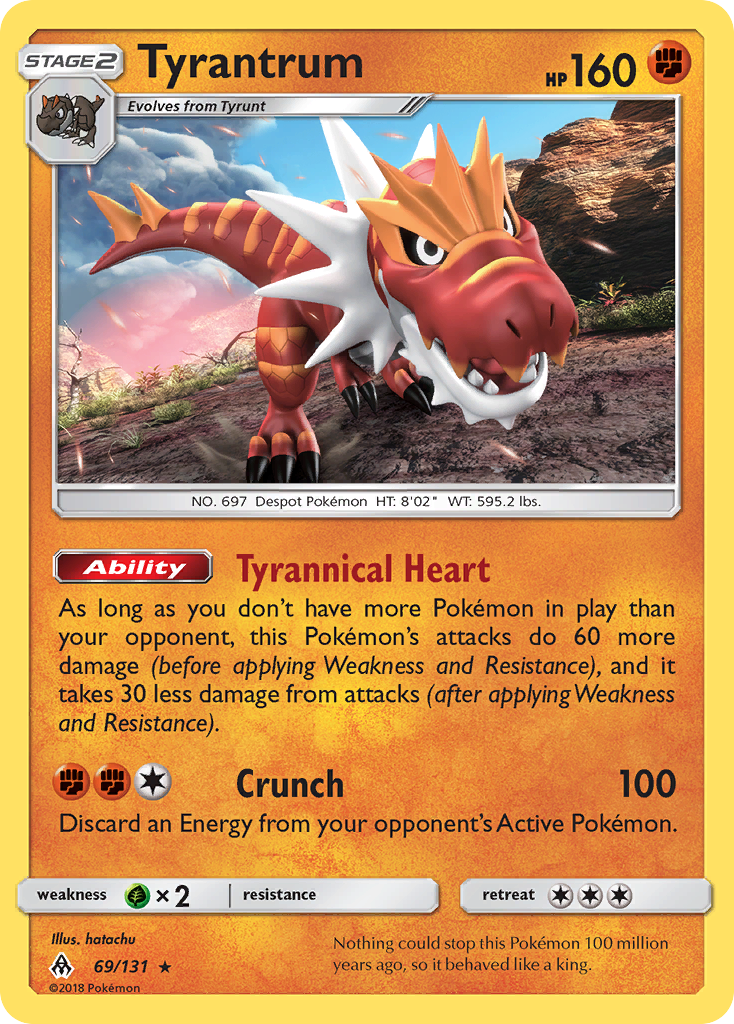 Tyrantrum 69 Forbidden Light Pokémon card