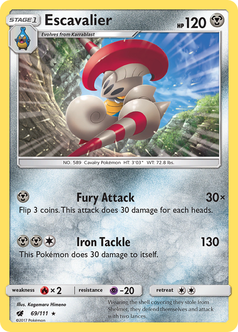Escavalier 69 Crimson Invasion Pokémon card