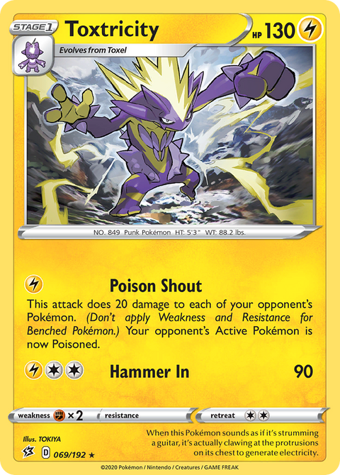Toxtricity 69 Rebel Clash Pokémon card