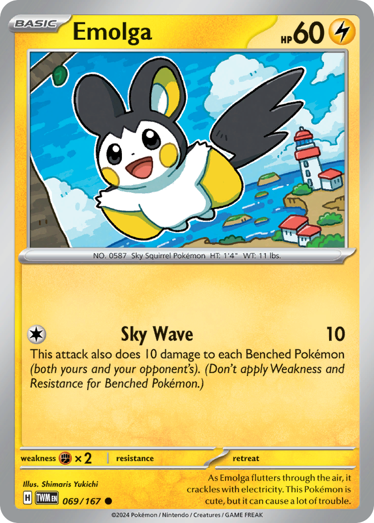 Emolga 69 Twilight Masquerade Pokémon card