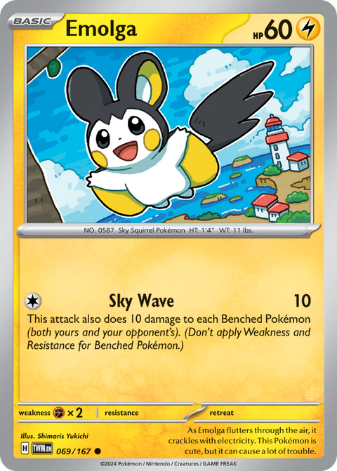 Emolga 69 Twilight Masquerade Pokémon card