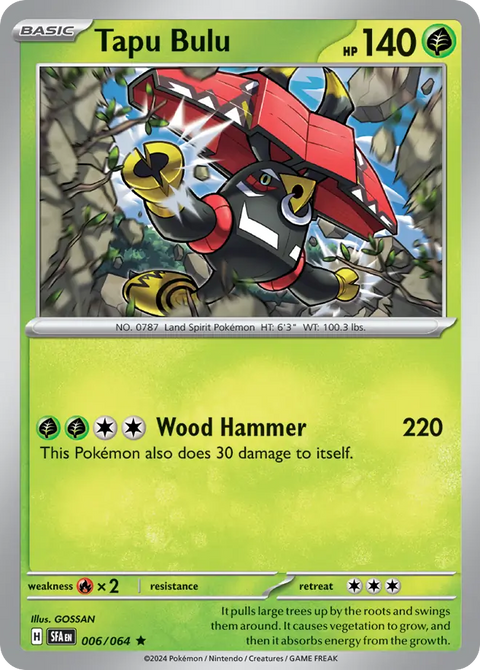 Tapu Bulu 6 Shrouded Fable Pokémon card