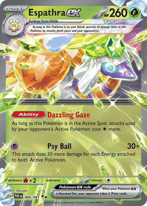 Espathra ex 6 Paldean Fates Pokémon card