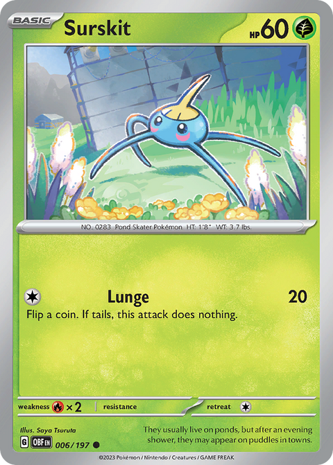 Surskit 6 Obsidian Flames Pokémon card