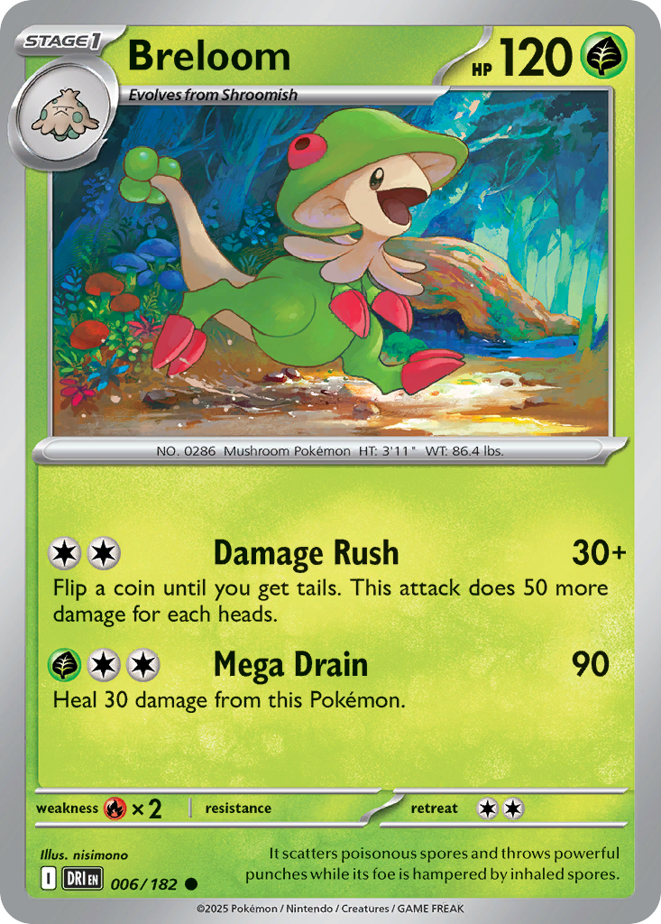 Breloom 6 Destined Rivals Pokémon card