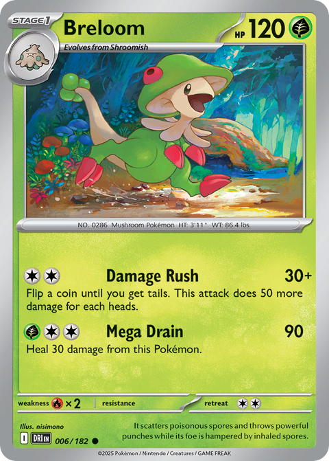 Breloom 6 Destined Rivals Pokémon card