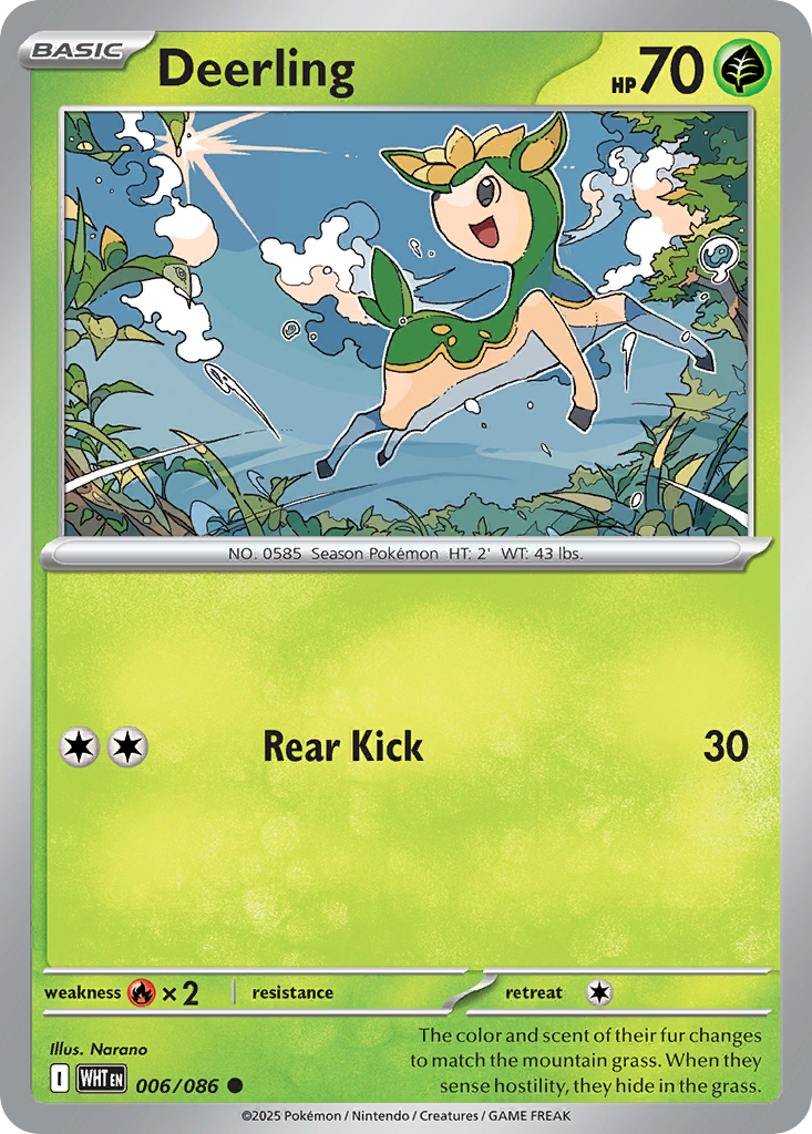 Deerling 6 White Flare Pokémon card