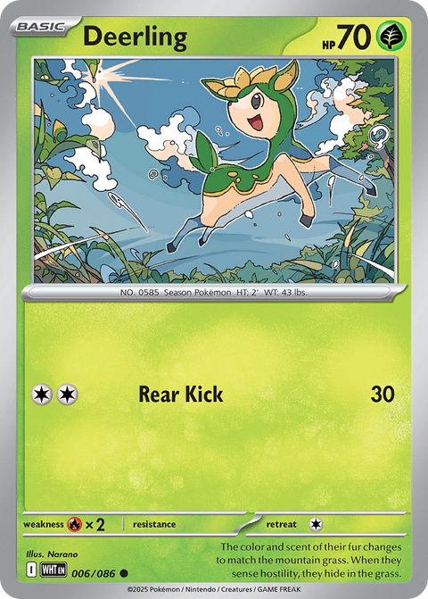 Deerling 6 White Flare Pokémon card