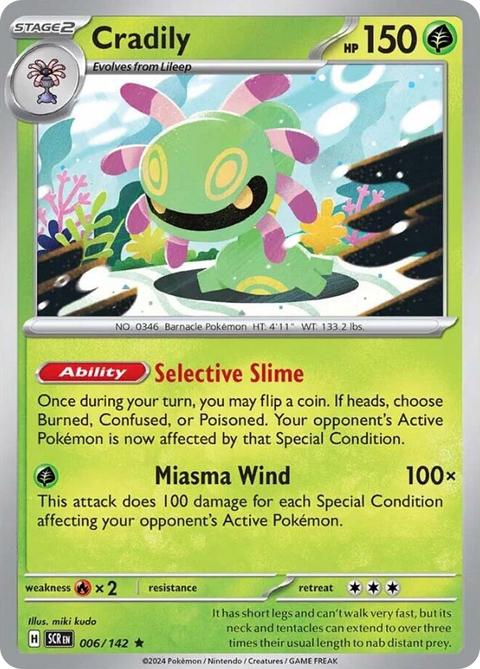 Cradily 6 Stellar Crown Pokémon card