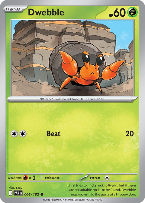 Dwebble 6 Paradox Rift Pokémon card