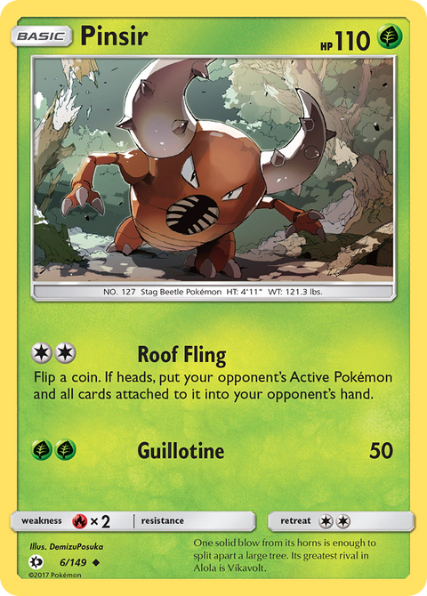 Pinsir 6 Sun & Moon Pokémon card