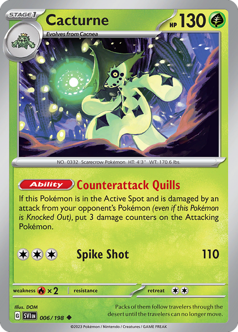 Cacturne 6 Scarlet & Violet Pokémon card