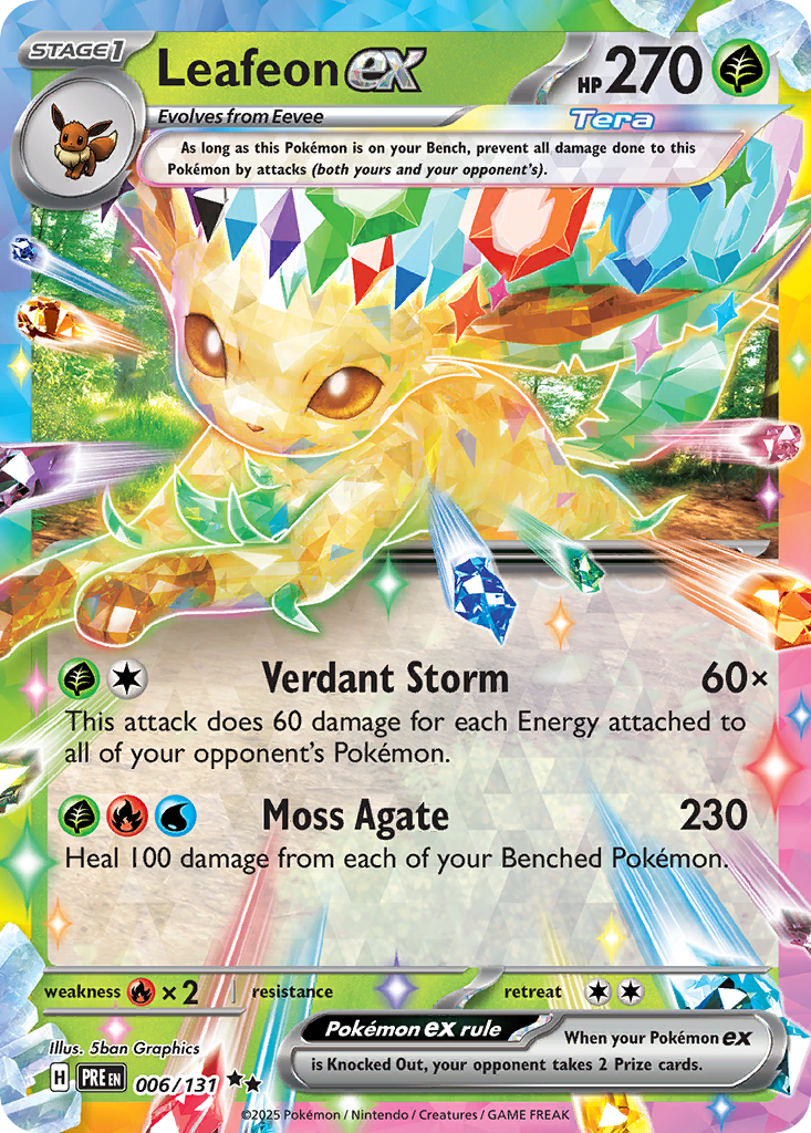 Leafeon ex 6 Prismatic Evolutions Pokémon card