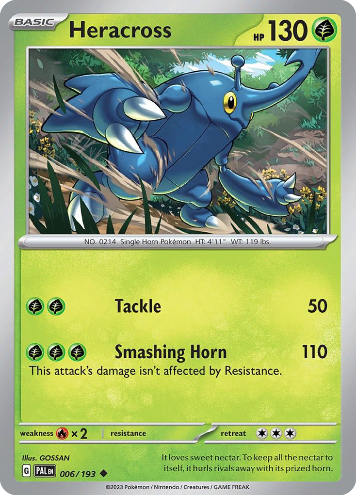 Heracross 6 Paldea Evolved Pokémon card
