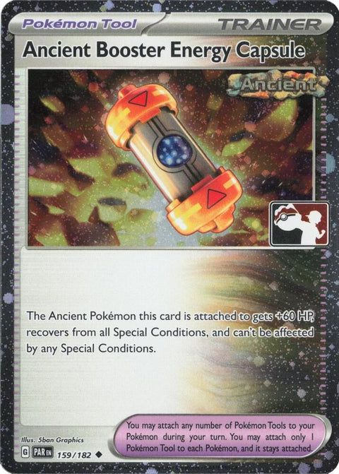 Ancient Booster Energy Capsule - 159/162 - Prize Pack Series Five — Play! Pokémon stamped prize pack card