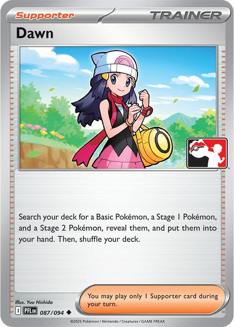 Dawn - 087/094 - Prize Pack Series Nine — Play! Pokémon stamped prize pack card
