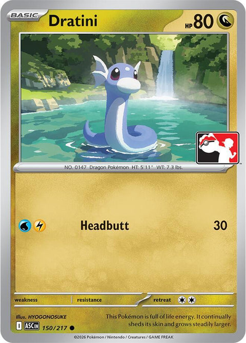 Dratini - 150/159 - Prize Pack Series Nine — Play! Pokémon stamped prize pack card