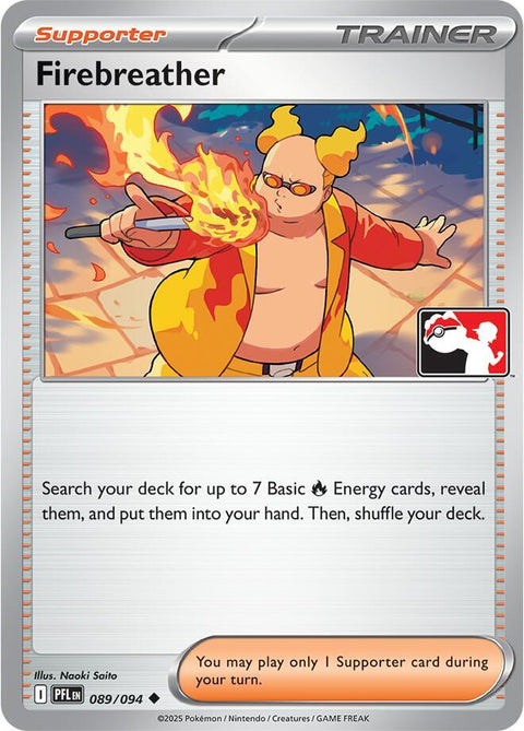 Firebreather - 089/094 - Prize Pack Series Nine — Play! Pokémon stamped prize pack card