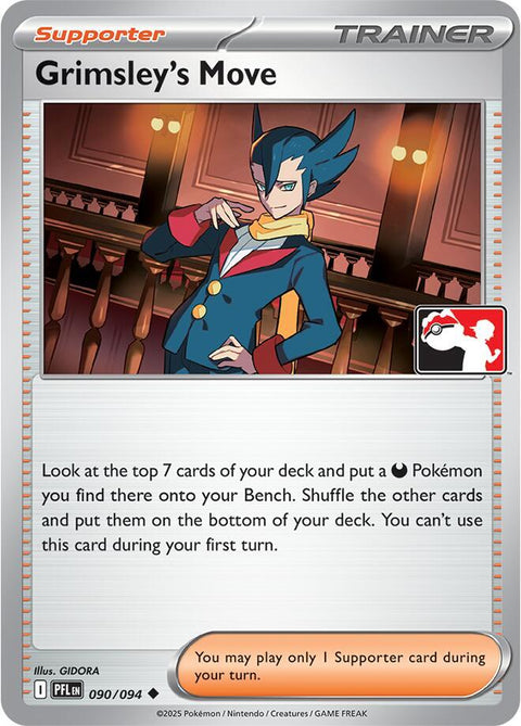 Grimsley's Move - 090/094 - Prize Pack Series Nine — Play! Pokémon stamped prize pack card