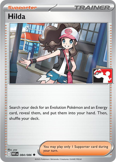 Hilda - 084/086 - Prize Pack Series Nine — Play! Pokémon stamped prize pack card