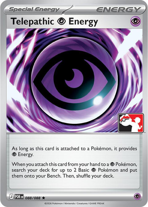 Telepathic Psychic Energy - 088/088 - Prize Pack Series Nine — Play! Pokémon stamped prize pack card