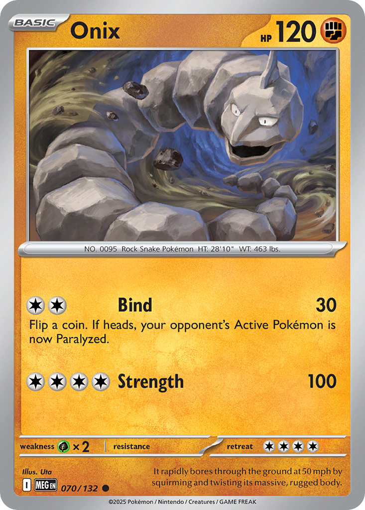 Onix 70 Mega Evolution Pokémon card