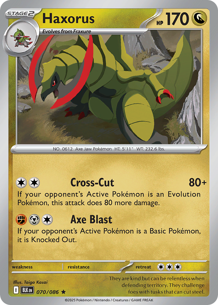Haxorus 70 Black Bolt Pokémon card