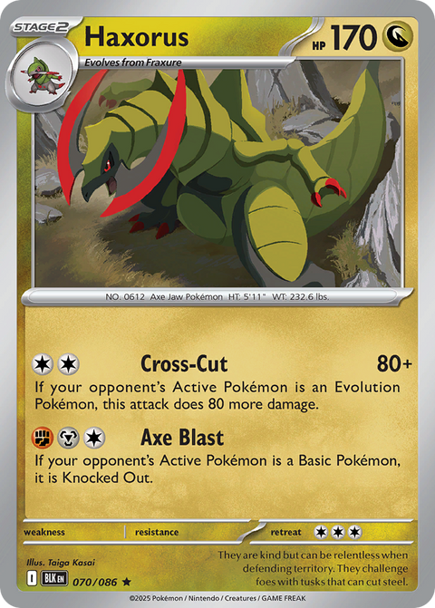 Haxorus 70 Black Bolt Pokémon card