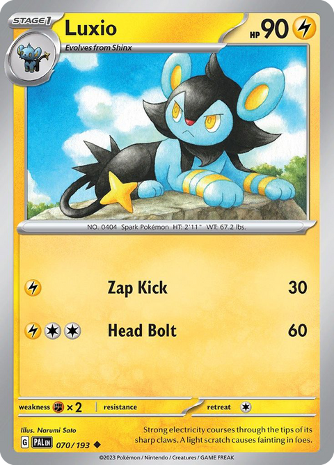 Luxio 70 Paldea Evolved Pokémon card