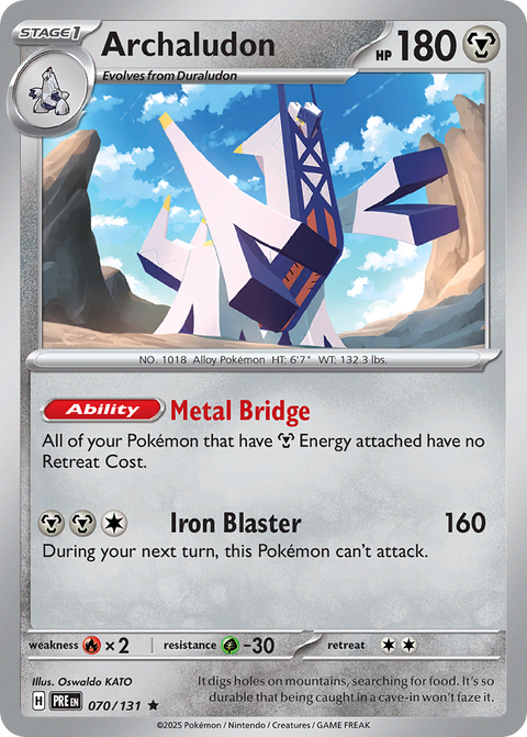 Archaludon 70 Prismatic Evolutions Pokémon card