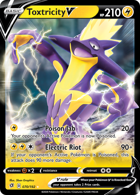 Toxtricity V 70 Rebel Clash Pokémon card