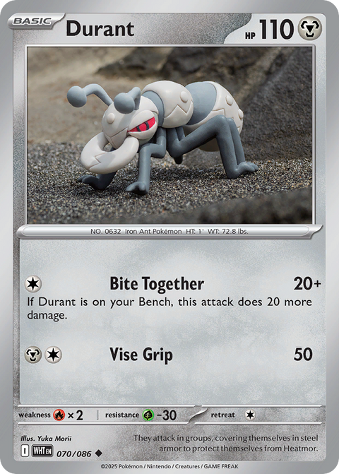 Durant 70 White Flare Pokémon card