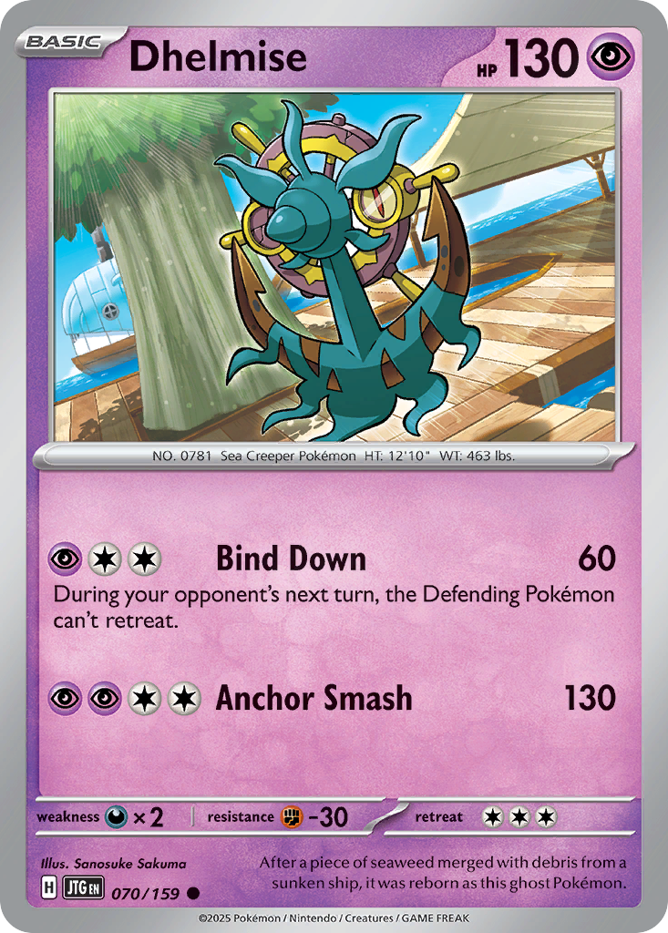 Dhelmise 70 Journey Together Pokémon card