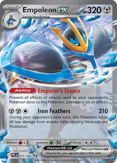 Empoleon ex 70 Phantasmal Flames Pokémon card