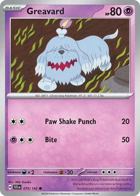 Greavard 70 Stellar Crown Pokémon card