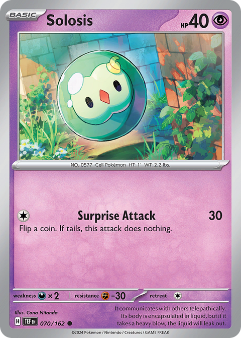 Solosis 70 Temporal Forces Pokémon card