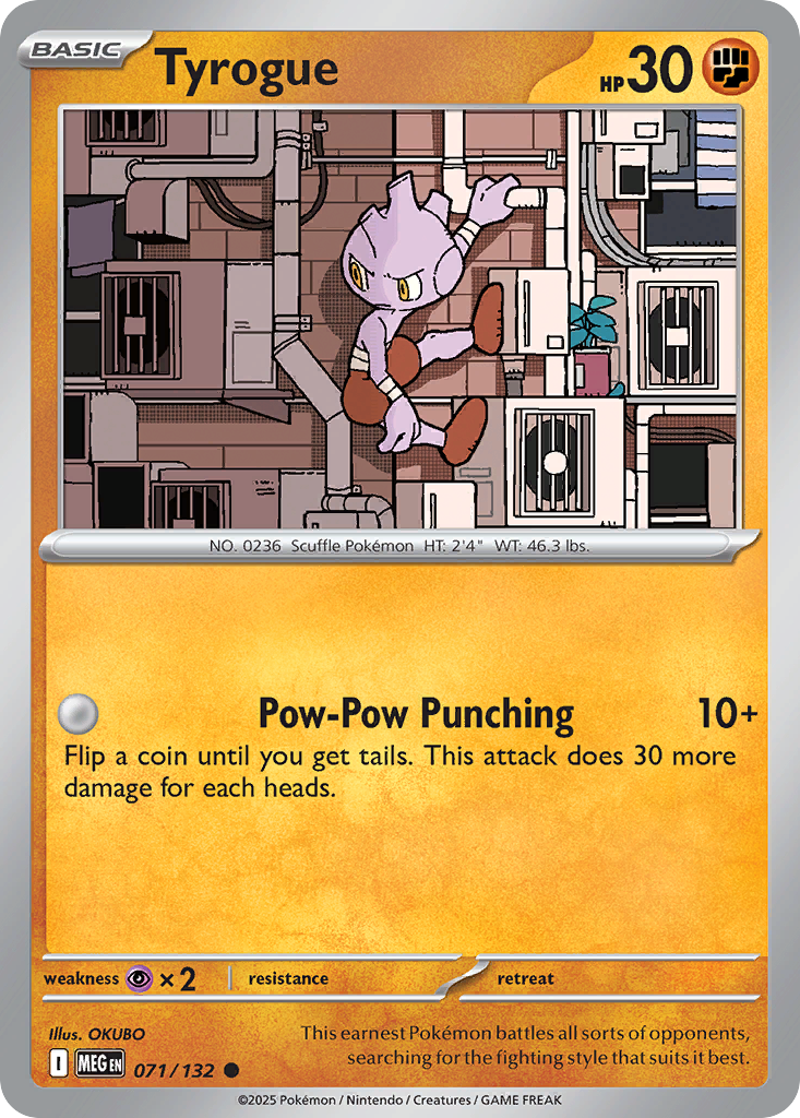 Tyrogue 71 Mega Evolution Pokémon card