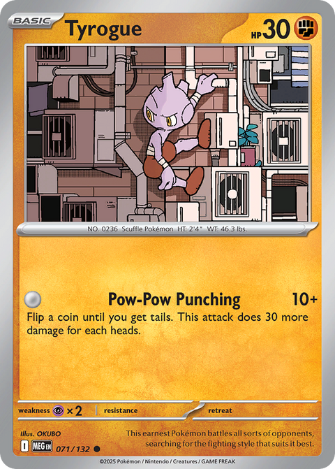Tyrogue 71 Mega Evolution Pokémon card