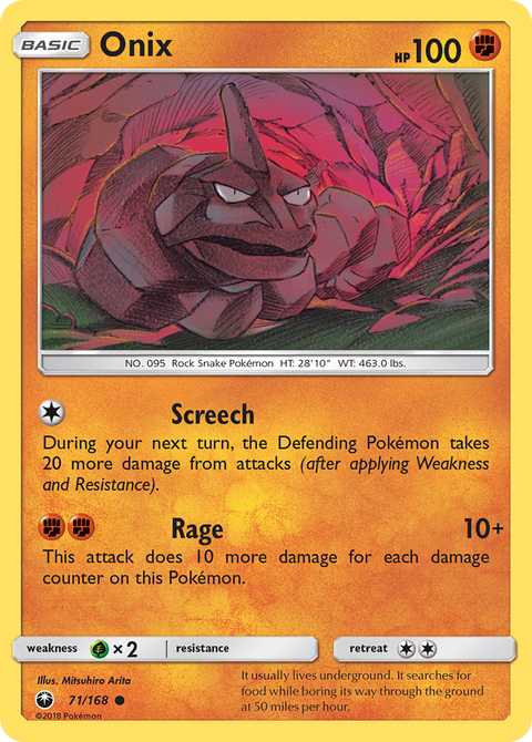 Onix 71 Celestial Storm Pokémon card