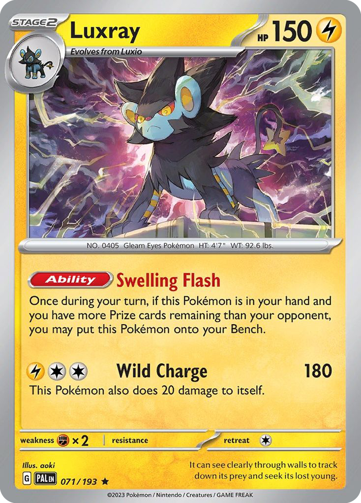 Luxray 71 Paldea Evolved Pokémon card