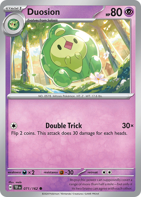 Duosion 71 Temporal Forces Pokémon card