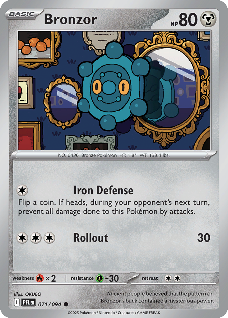 Bronzor 71 Phantasmal Flames Pokémon card
