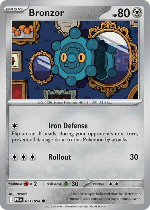 Bronzor 71 Phantasmal Flames Pokémon card