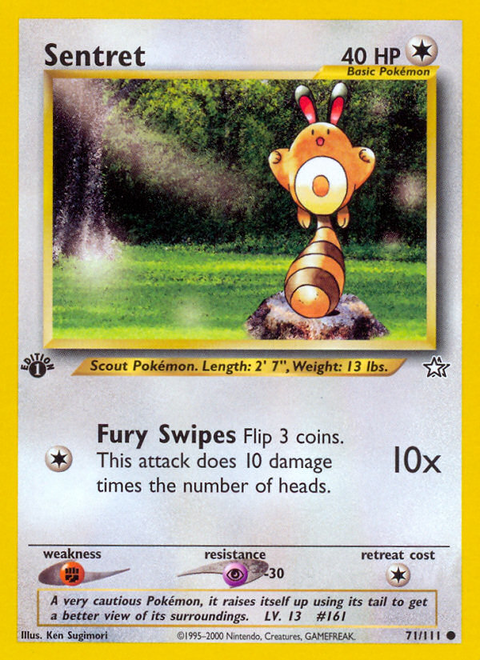 Sentret 71 Neo Genesis Pokémon card