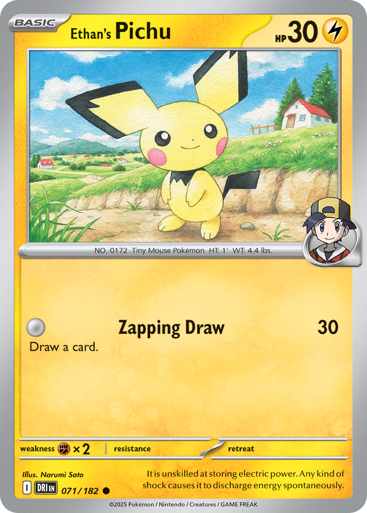 Ethan's Pichu 71 Destined Rivals Pokémon card
