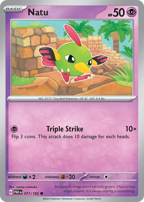 Natu 71 Paradox Rift Pokémon card