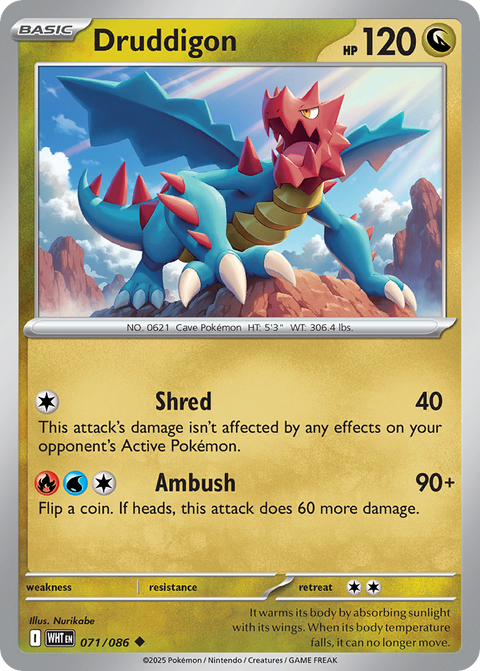 Druddigon 71 White Flare Pokémon card